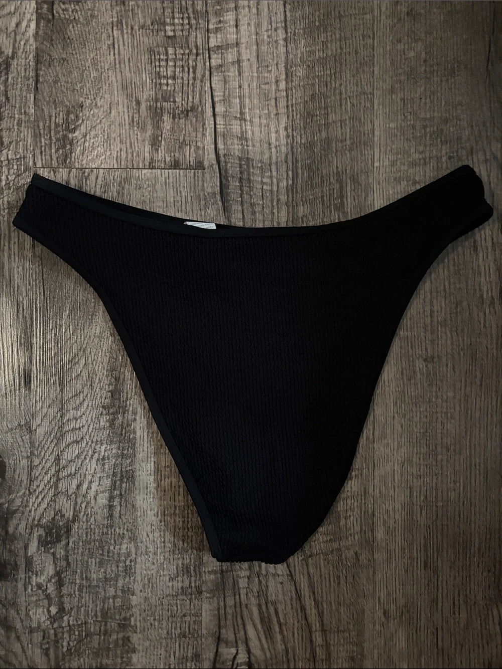 Abercrombie & Fitch High-Leg Cheeky Bikini Bottoms - Black - Size Large